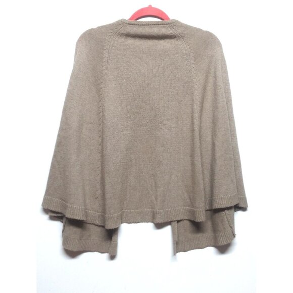 Women's Poncho Cape Sweater S/M Tan Lightweight Knit Cashmere blend Ti Vesto EUC - Picture 2 of 7